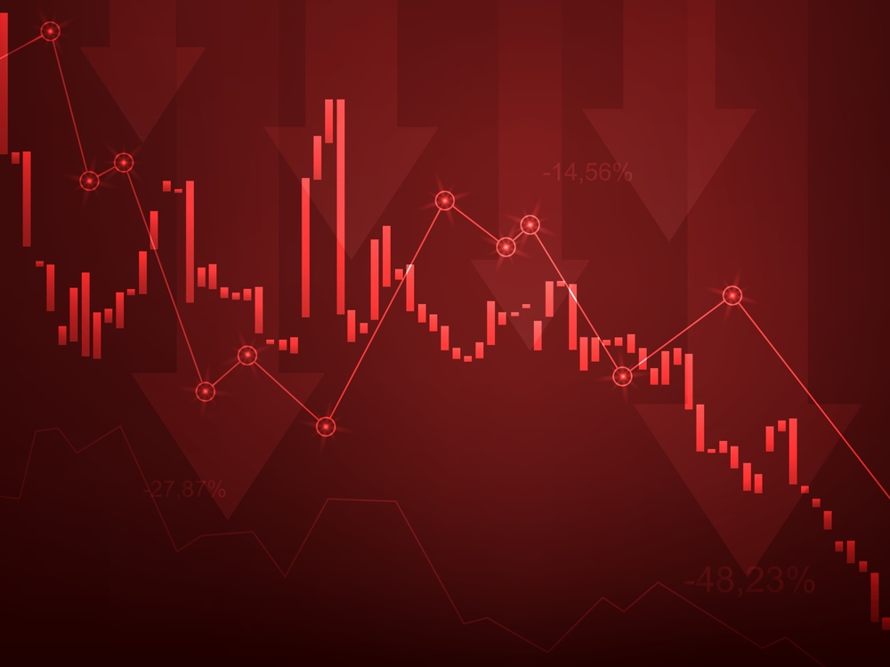 Stock market screens showing sharp declines after a AI tool launch