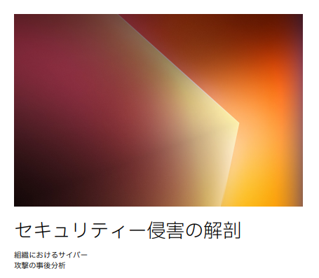 セキュリティー侵 害の解剖 - 組織に おけるサイバー攻 撃の事後分析
