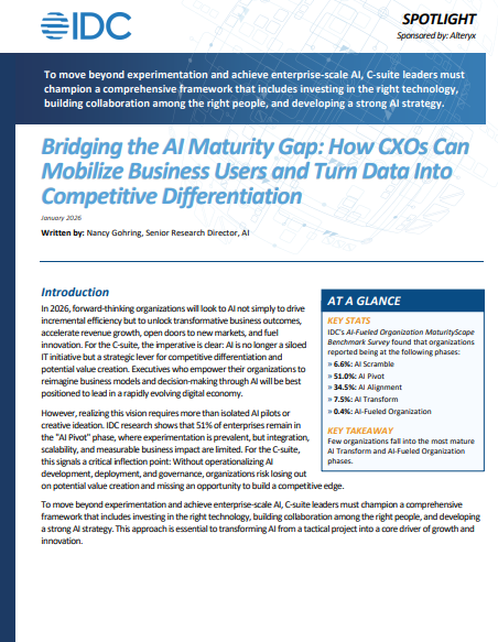 IDC Spotlight: Bridge the AI Maturity Gap 